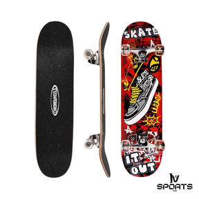 Skateboard ChromeWheels Double Kick with Motion Light-Up Wheels – 8-Layer Maple Deck Cruiser Longboard