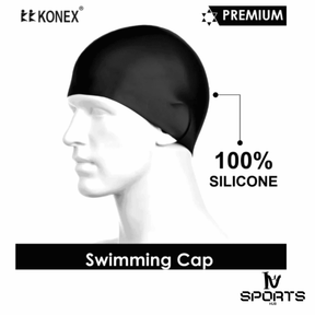 Konnex Swimming Cap(Black/Blue) – Swim with Style and Comfort!