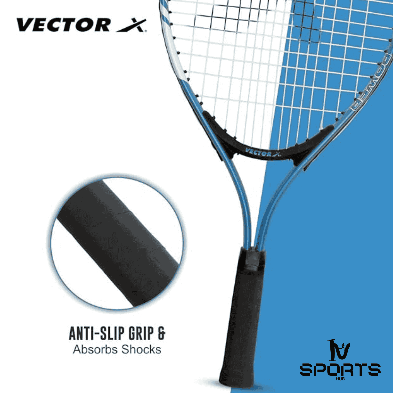 Vector X VXT-520 Strung Tennis Racquet (26-inch, Full Cover) – Perfect Balance of Power and Control!