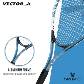 Vector X VXT-520 Strung Tennis Racquet (26-inch, Full Cover) – Perfect Balance of Power and Control!